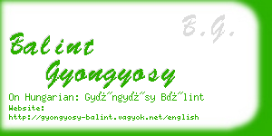 balint gyongyosy business card